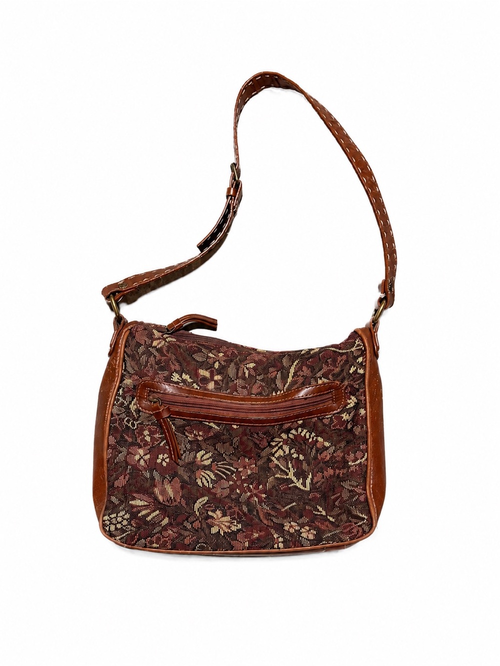 Dockers Floral Tapestry Shoulder Bag Brown Cottagecore Boho Dark Academia - Picture 2 of 9